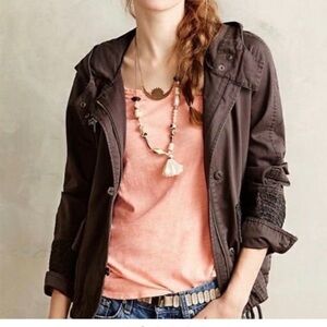 Anthropologie Hei Hei Faroe Anorak and Lace Utilitarian Hooded Jacket